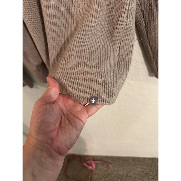 Figs Knit Ribbed Pullover Sweater in Latte Brown - Picture 10 of 11